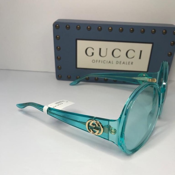 Authentic Gucci 0965 Light Blue 001 Logo Summer Oversized Sunglasses GG0954S - Picture 13 of 16